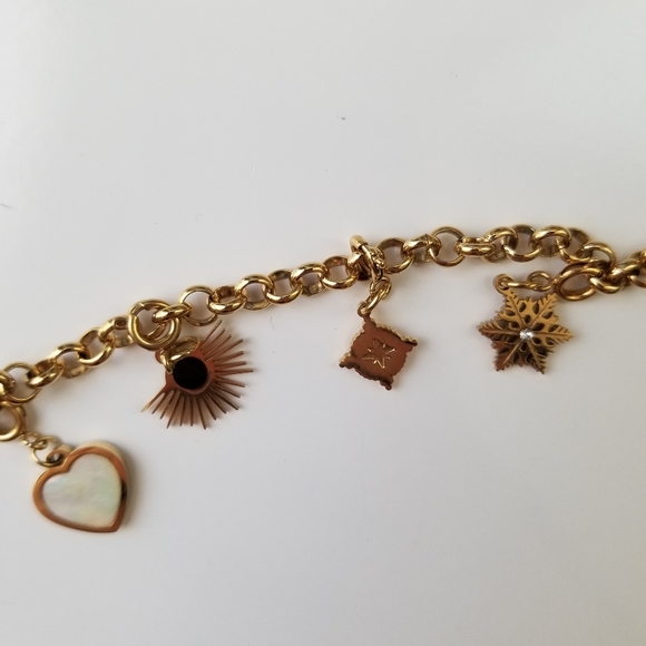 MaBoxCharm Gold Bracelet with Charms - Picture 4 of 10